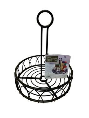 Condiment Caddy Twist Stand Spectrum Diversified Black Steel Kitchen Organizer